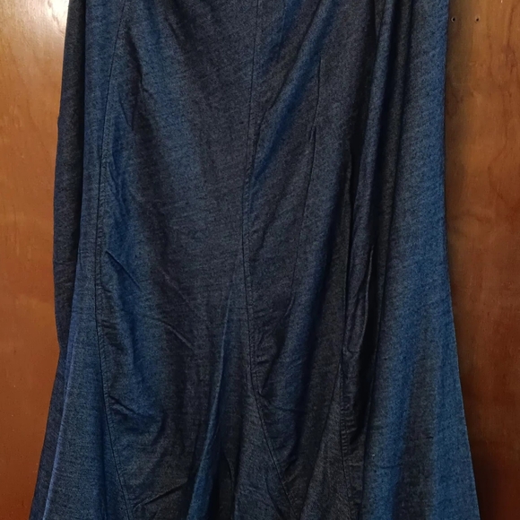 Metro Wear Dresses & Skirts - Elegant Dark Blue With Brown Elastic Waist Women's Skirt